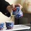 Chaxun Blue & White Crane Suspension Gaiwan for Gongfu Tea