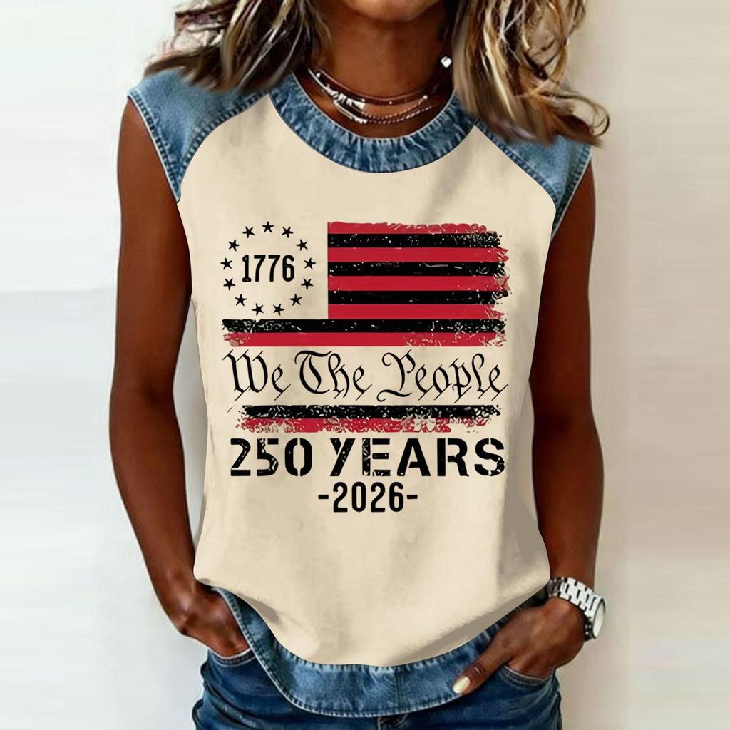 Women's Casual Round Neck Pullover Printed T-Shirt Top