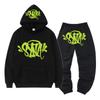 SynaWord High Street Y2K European and American Suit Men's Trend Hip Hoodie Syna Printed Sweater Pants