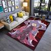 Anime-Charakter-Design-Teppich mit rotem Hintergrund und Roboter-Thema, geeignet als Antirutsch für Wohnzimmer, Schlafzimmer, Sofas