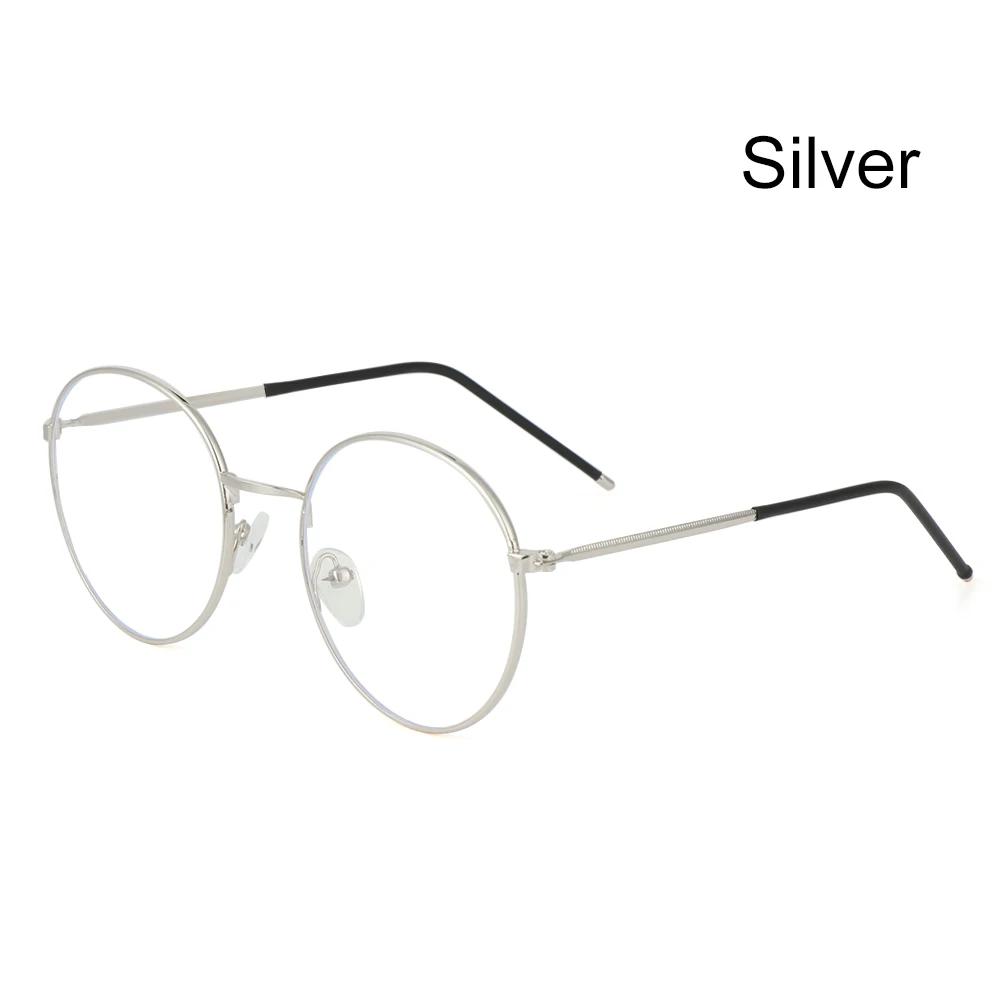 Fashion Anti-Blue Light Glasses For Women Men Round Glasses Computer Glasses Ultra Light Metal Frame Eyeglasses Optical Eyewear
