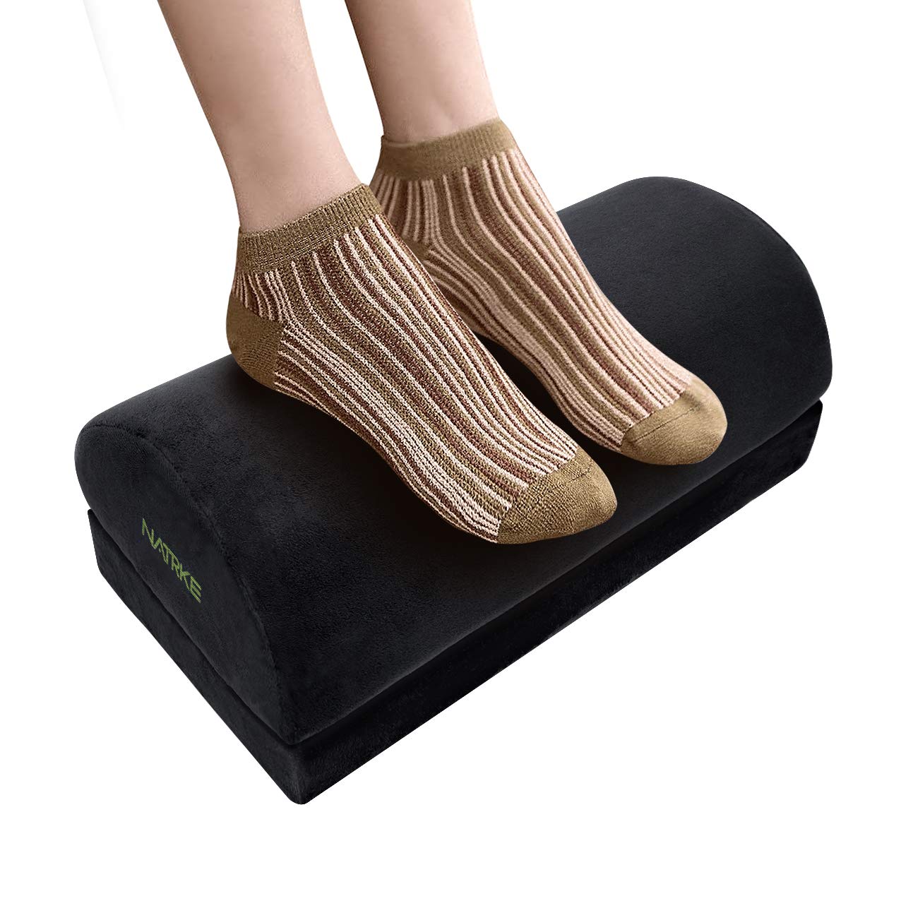 NATRKE Foot Pillow Two-Level Height Adjustable Semicircular Long Pillow with Memory Foam Ergonomic Design Lumbar Support Memory Foam Pressure 5360₽