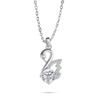 Collana con Ciondolo Cigno 6,5 mm per Donna Design Minimalista Elegante Catena Clavicola D VVS1 Gioiello Delicato