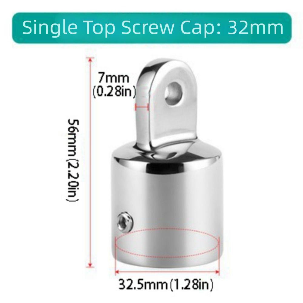 316 Stainless Steel Deck Hinge Slide Cap 22mm Pipe Canopy Tube End External Eye End Yacht Canopy