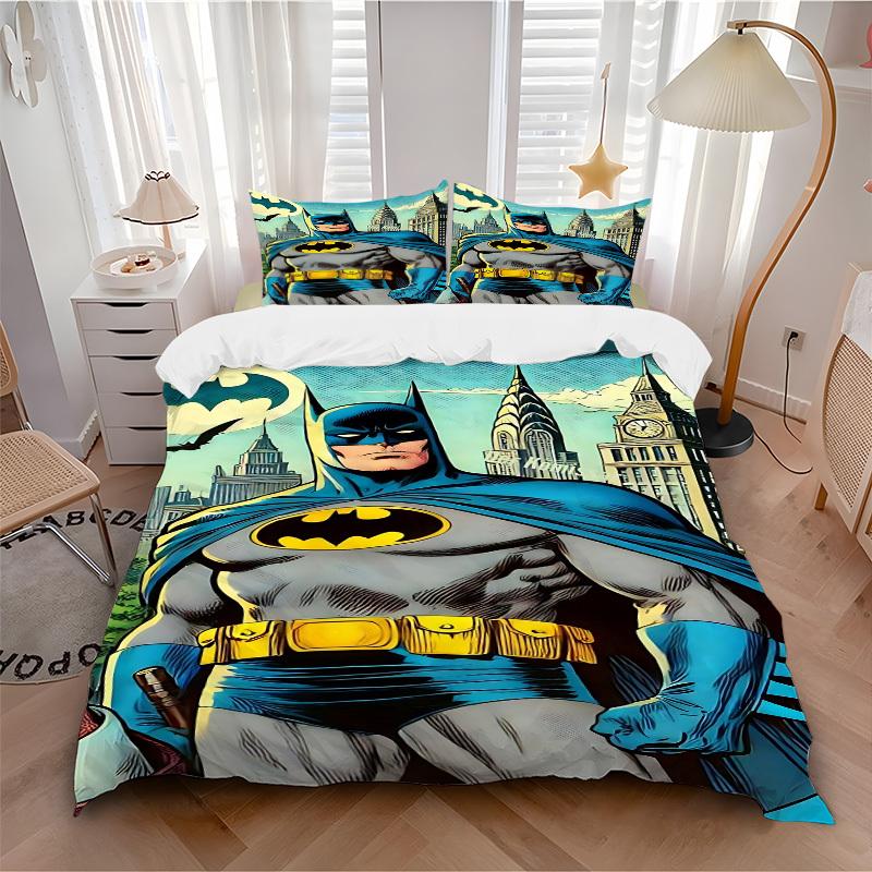 3pcs Batman Duvet Cover Set, 1 Duvet Cover + 2 Pillowcases (No Insert), High-Definition Print for All Seasons,Durable Yy251103004