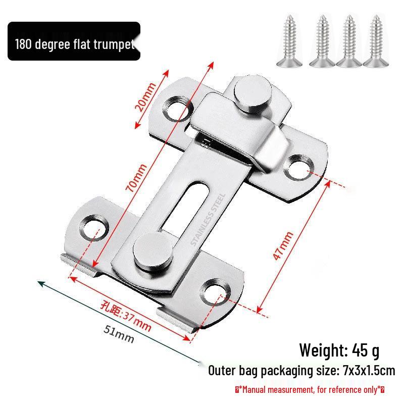 Modern Black Stainless Steel Door Buckle Latch for Pet Cage or Barn Sliding Doors