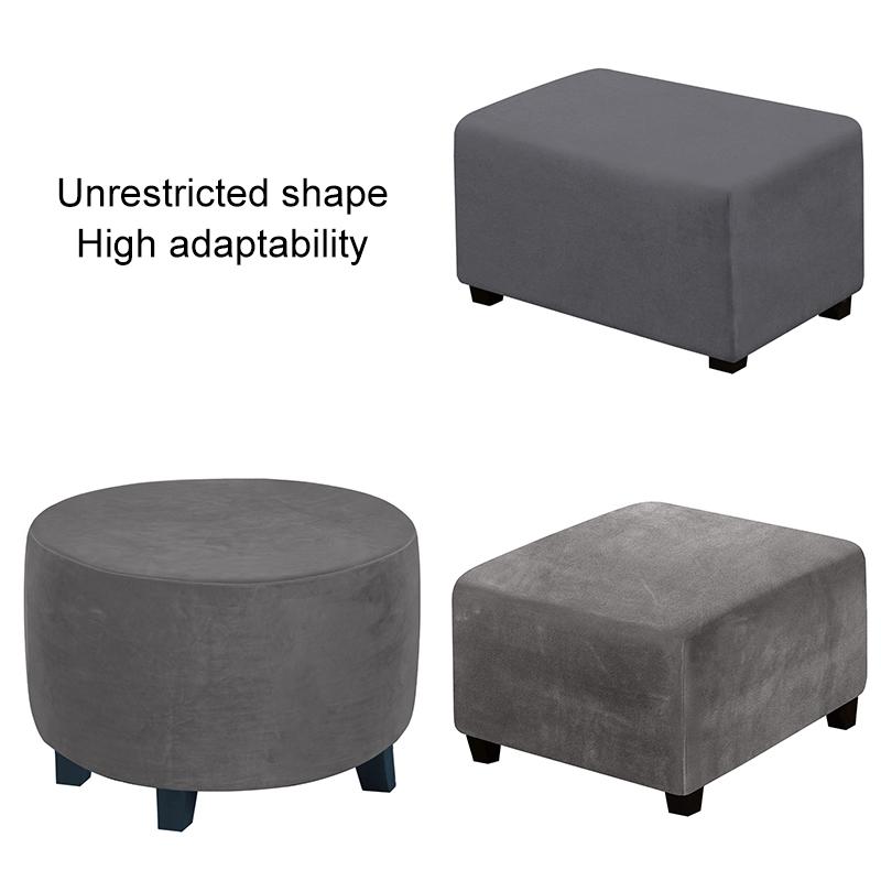 1 Stück Fußhocker-Schutz Einfarbig Samt Stretch Waschbar & Abnehmbar Bankhockerbezug Rechteckig Elastische Überwürfe