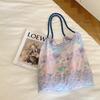 Hanfeng Summer Largecapacity Hand Carry Shoulder Bag Drawstring Shopping Bag Fresh Floral Tote Bag Underarm Bag
