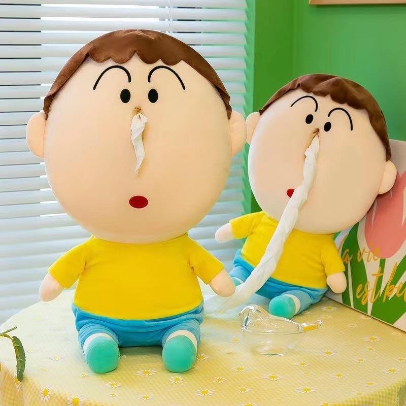 46Cm Cute Shinchan Series Tissue Box Plush Toy Kawaii Cartoon Character Creative Stuffed Toy Wacky Tissue Box Household Goods