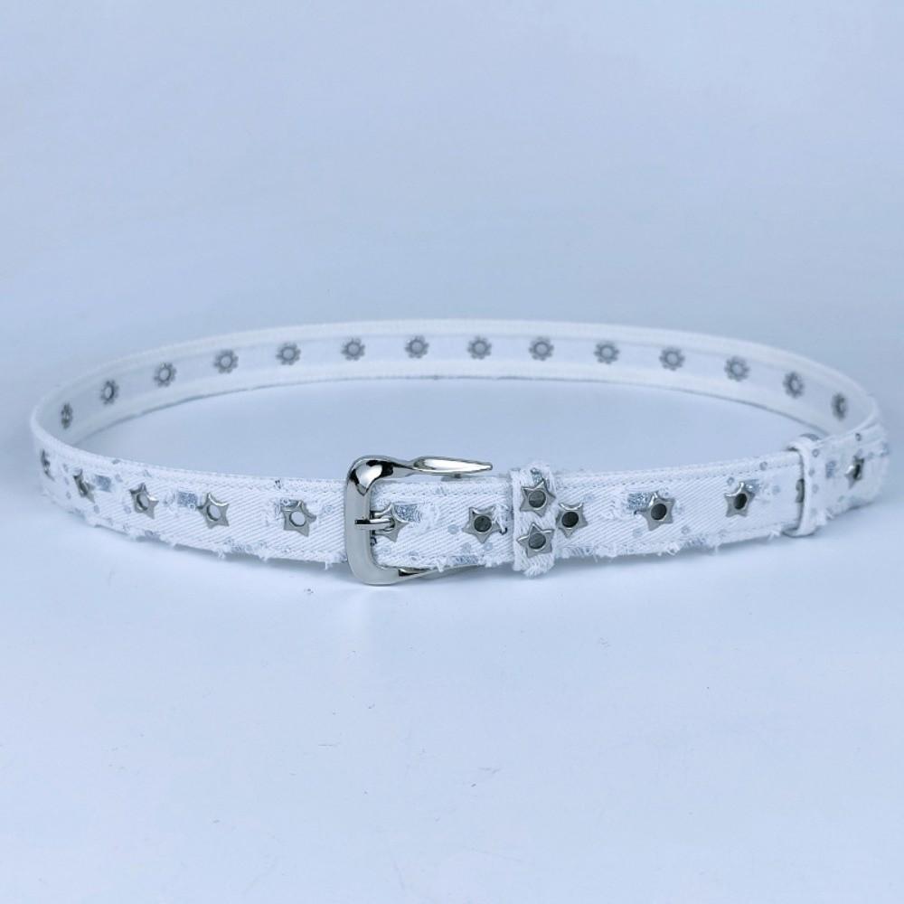 Pin Buckle Canvas Jeans Belt All-Match Decorative Waist Strap Vintage Denim Waist Belt  For Women