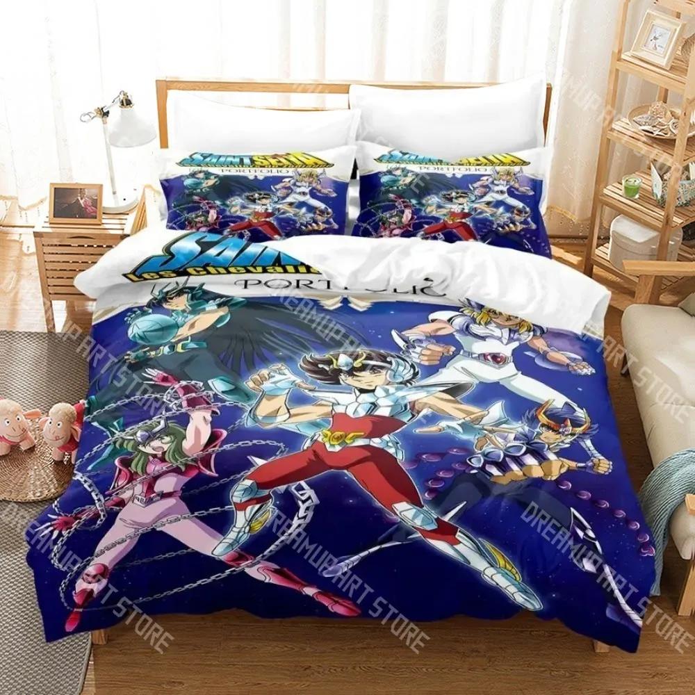 3D Print Fashion Anime Saint Seiya Bedding Set Boys Girls Twin Queen Full Size Duvet Cover Pillowcase Bed Adult Bedroom
