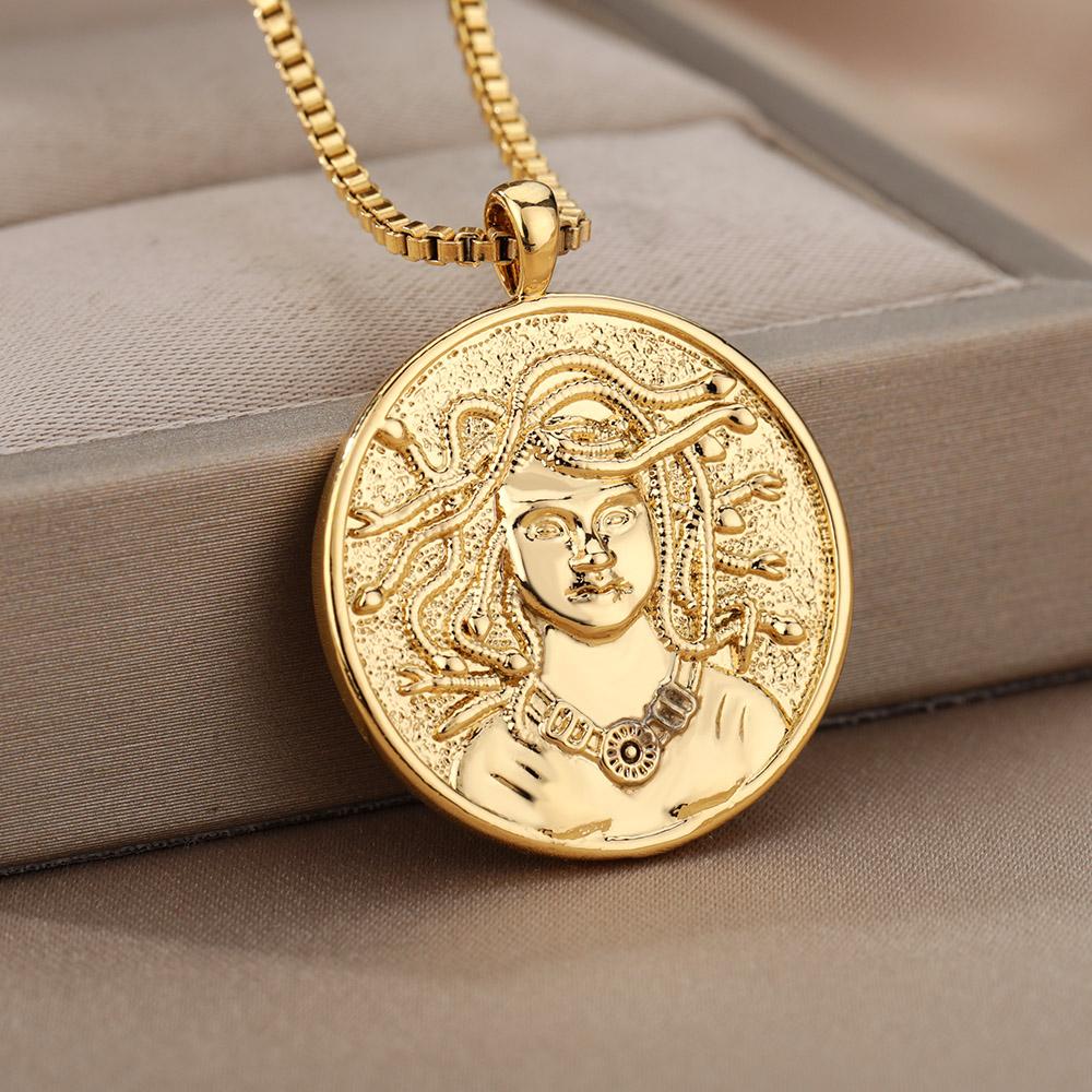 Aphrodite Necklace for Women Gold Color Greek Mythology Goddess Pendant Choker Necklace Goth Jewelry Mothers Day Gift 2024
