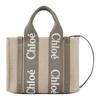 Chloe Woody Abnehmbarer Verstellbarer Schultergurt Logo Leinen Tragetasche Damen Tragetaschen Flanell-Grau CHC2-3AS397L17-036