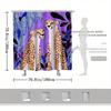 Cheetah Shower Curtain – Two Cheetahs In Love, Purple Blue Foliage Art, 70.8X70.8In, Fade-Resistant, Includes Hooks