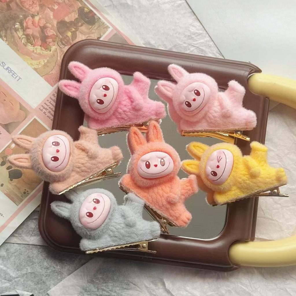 3 stk/6 stk Flokkdukke Kanin Hårspenne Jente Anime Panneluggklemme Hårtilbehør Barnegaver