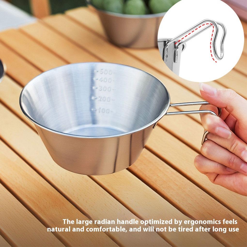 Stainless Steel Sherbet Bowl Portable Tableware Handy Kit For Self-Drive Picnics And Outdoor Activities Self-drive Picnic Tableware Collection Kit