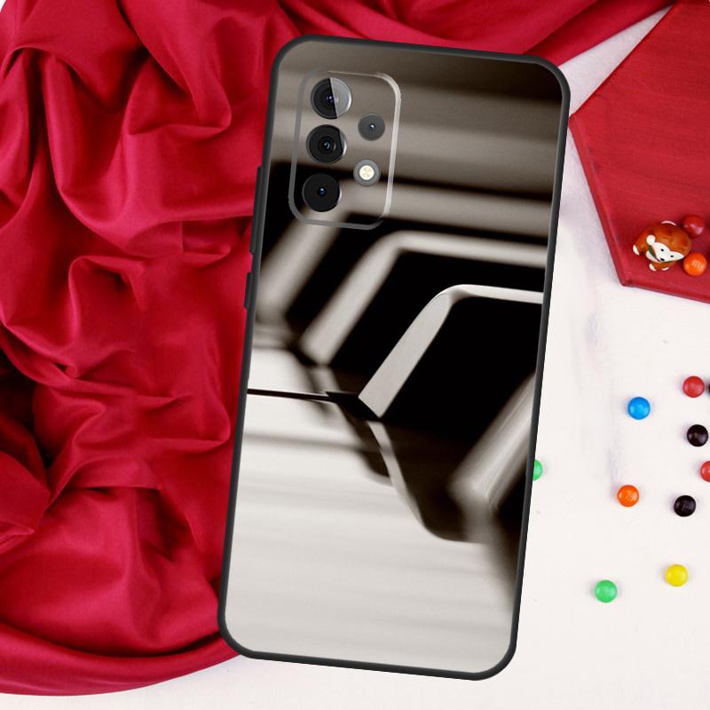 Piano Keys Keyboard design For Samsung Galaxy A15 A55 A53 A33 A35 A22 A32 A52 A54 A34 A14 A56 A36 A26 A16 A05 A06 Case