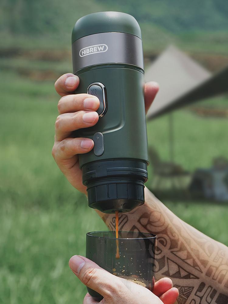 HiBREW H4B Wireless Portable 3 In 1 Espresso Coffee Maker - 15 Bar Pressure - 2200mAh Rechargeable Battery - 3 Cables Fpr Charging