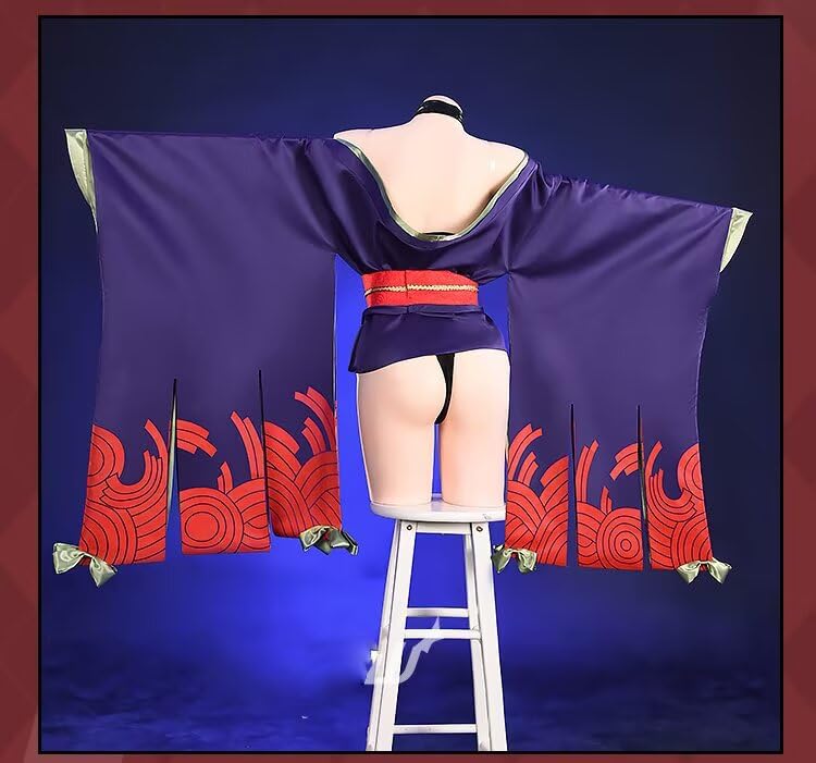 Pupubanbanya [Lavender] Shuten Doji Cosplay Costume, Christmas Halloween Costume, Kimono, L/LL, with Horns