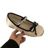 [Armano] French Rhinestone Word Belt Mary Jane Shoes Women's Ballet Shoes Spring and Summer with Skirt Single Shoes Women