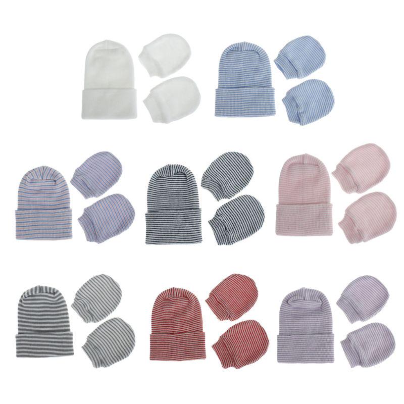 Newborn Baby Hat and Mitten Set Hospital Knit Hat Cap Soft Nursery Beanie Hat Newborn Baby Hat and Mitten Set Hospital Knit Hat Cap Soft Nursery Beanie Hat