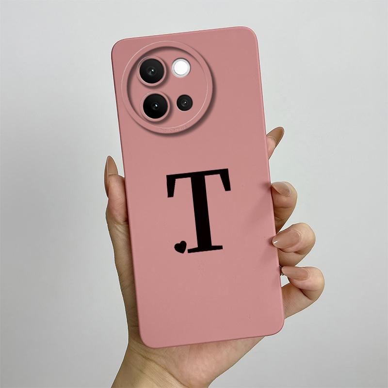 For Vivo V40 Lite Case 2024 Cute Letters Shockproof Capa Liquid Silicone Back Protector Phone Cover For Vivo V40 Lite 5G Bumper