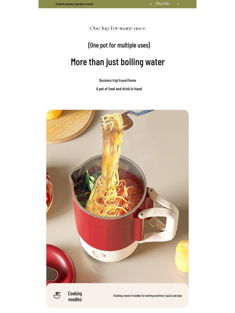 Tragbare Multifunktionale Faltbare Elektrische Wasserkocher - 304 Edelstahl, Ideal für Outdoor-Reisen