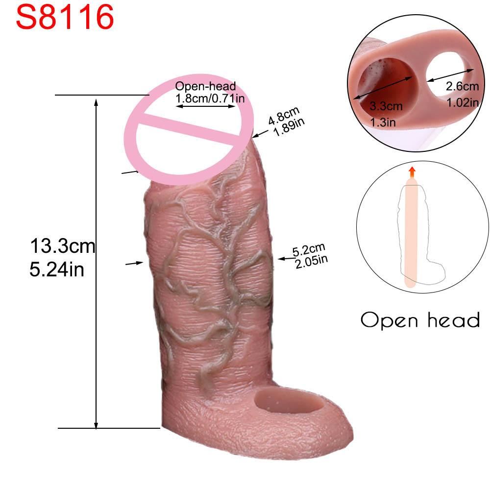 SXXY Adult Reusable Silicone Dick Sleeve Sex Toys Cock Sheath Penis Extender For Men Delay Ejaculation Cock ring Sex Shop Condom