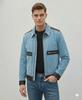 Handmade Fit Motorcycle Stylish Suede Blue Lambskin Leather Men's Biker Jacket