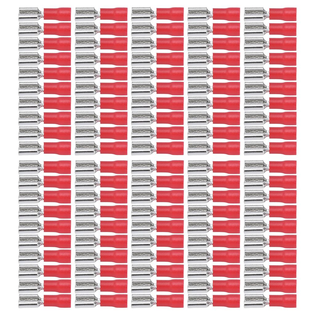 100Pcs Insulated Spade Wire Connector Copper PVC Electrical Crimp Terminal for Household