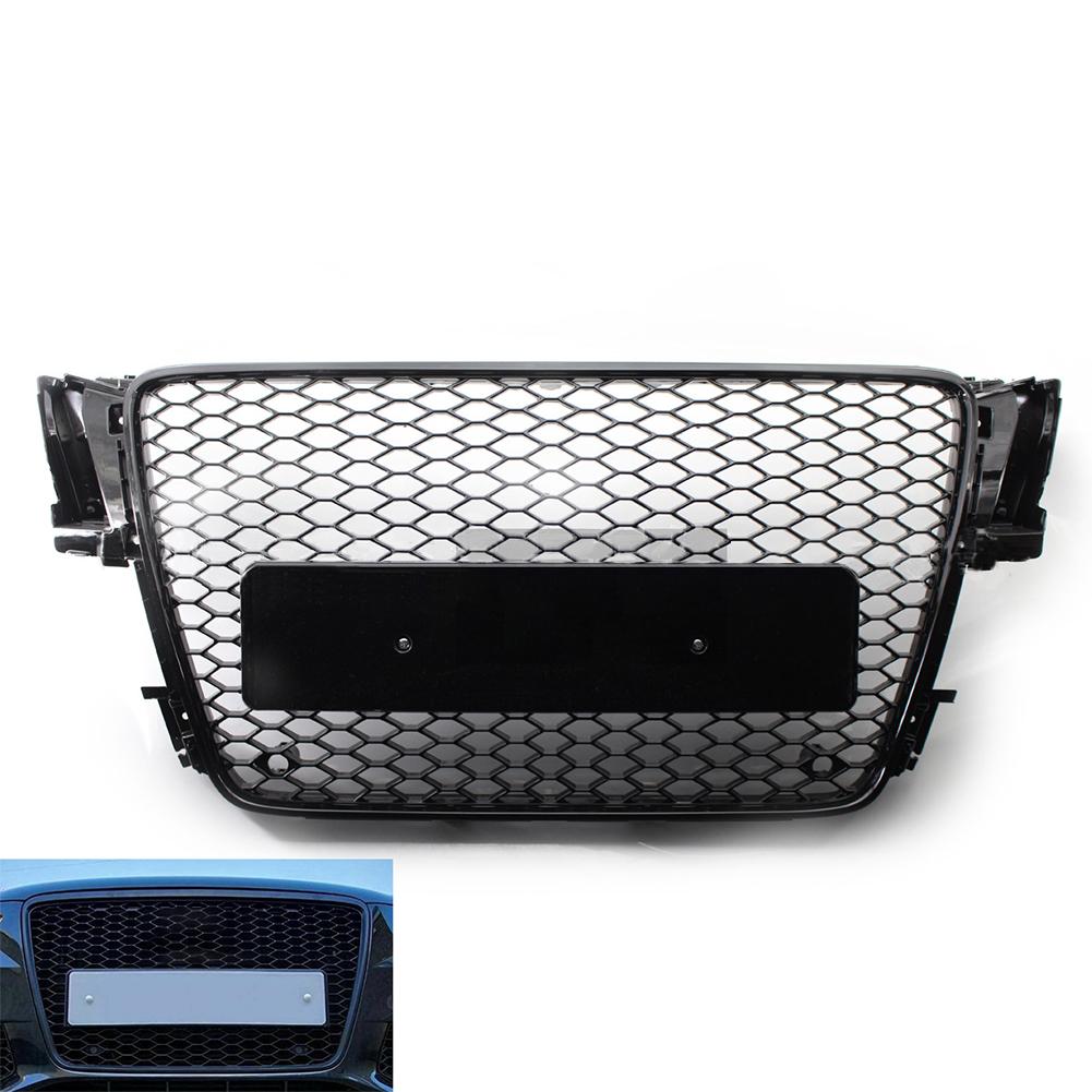 Car Front Bumper Grille Honeycomb Radiator Grille Grill Cover Compatible With A5 B8 8P0 2008-2012 8T0853651 Replacement Parts