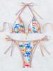Sexy Zweiteiliger Bikini-Badeanzug mit Dreiecks-Cup-Print, Elegant und Bequem für den Sommerurlaub