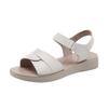 Red Dragonfly Women's Summer Casual Genuine Leather Sandals - Soft Sole Flat Bottom for Middle-Aged and Elderly.