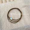 New 2024 Women's High Elasticity Crystal Hair Tie with Leather Cover