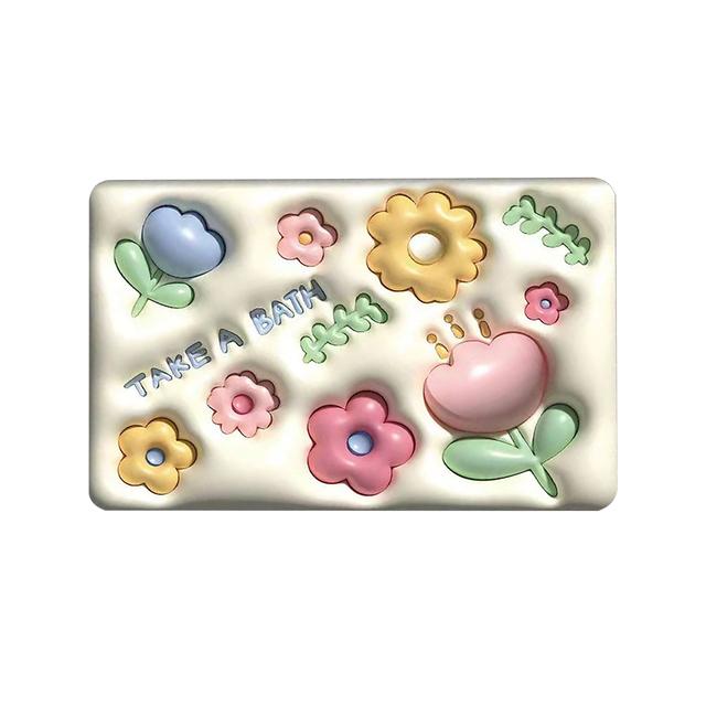 Cute Cartoon Bathroom Bath Mat Crystal Velvet Non Slip Mat Floor Rug Water Absorbent Doormat 3D Cobblestone Embossed Foot Mats
