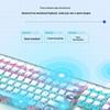 Langtu K1000 Transparent Mechanical Keyboard: Wired 104-Key Blue Switch with PBT Customization for Esports, Gaming, Office, and Girls.