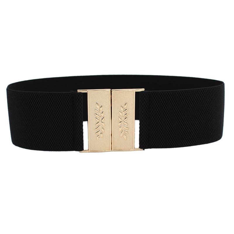 Trendy Womens Black Stretch Waist Belt Offering A Slender Look With Versatile Wear Options