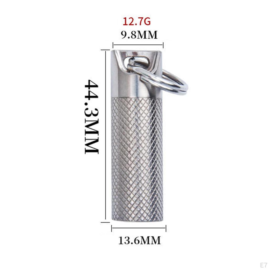Portable Waterproof Box Bottle Holder Titanium Keychain Seal Dispenser for Hiking, Camping, Travel,