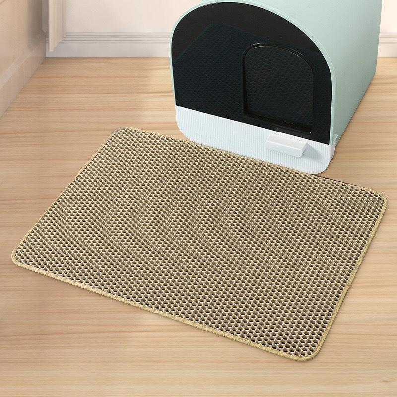 Anti Splash Double-layer EVA Cat Litter Mats Foldable Washable Pet Sanding Pad Cleaning Cat Supplies Wear Resistant Scratch Resistant Hollow Out Pads