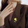 Faux Pearl Sunflower Brooch Zinc Alloy Flower Lapel Pin Sweater Cardigan Coat Business Suit Decoration Men Women Clothing Accessories
