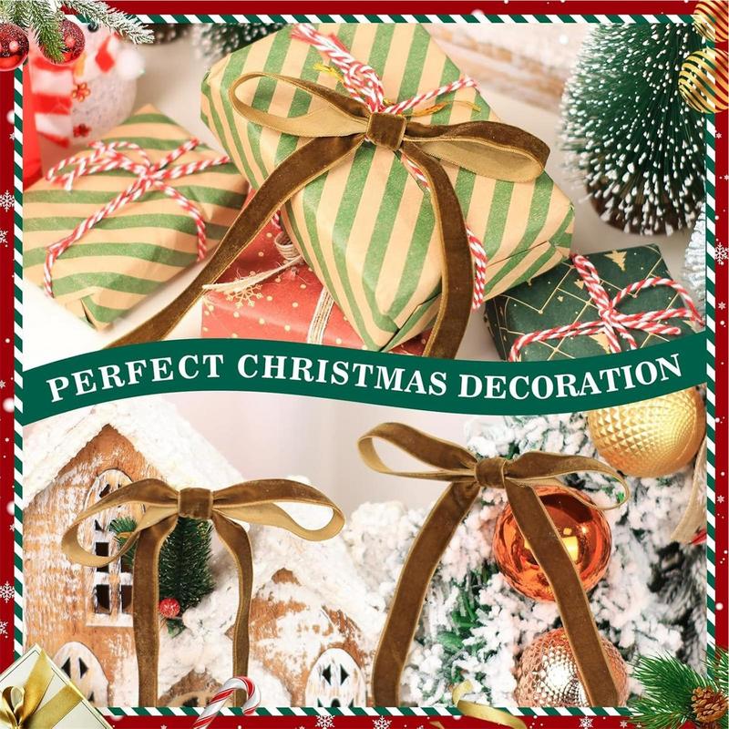 12pcs Velvet Ribbon Red Wreath Bows wedding decoration bow bow DIYs birth party baking decor Portable Velvet Christmas Tree Bows