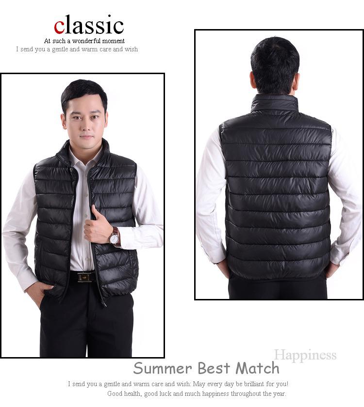 Men's Plus Size Lightweight Down Vest - Warm, Trendy Sleeveless Outerwear for Autumn & Winter