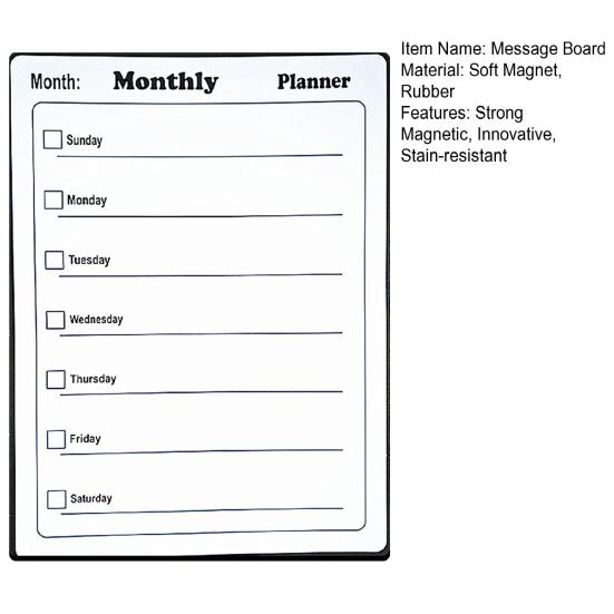 Magnetic Dry Erase Whiteboard for Fridge Reusable Monthly Calendar & Weekly Planner Blackboard Style Note Pad Kitchen Message Board
