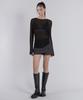 Jinju Yuz Mini Pocket Unbalance Skirt[Chacoal]