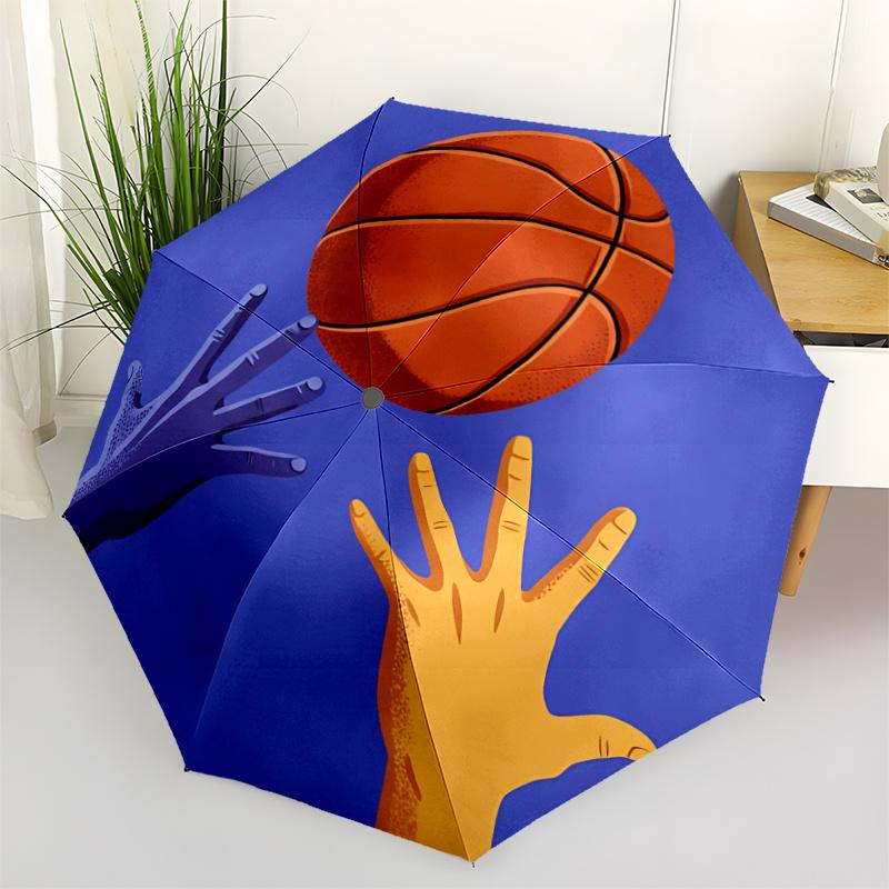 1 Stück Basketball Hs Ein Regenschirm mit Kunststoffgriff, Kompakt und Stilvoll, mit einem Lebendigen Cartoon-Muster, Perfekt für Zuhause, Reisen