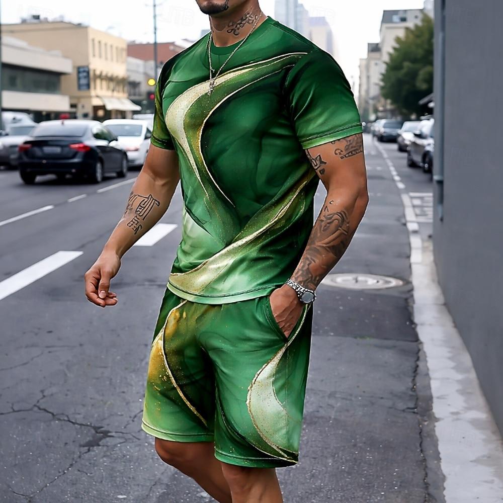 

Men s Tees sets Summer Tops Short Sleeve Short Pants Crew Neck Casual Trendy Daily Vacation S