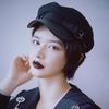 Japanese Leather Buckle Beret Octagonal Hat Warm Artist Hat All-match for Women