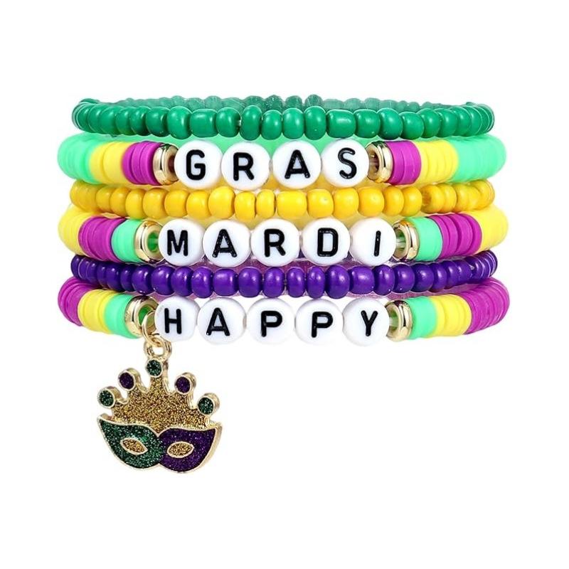 JYL TS Bracelet Carnival Stackable  Colorful Beads Amplifies Joy & Vitality 4 испанские кармин