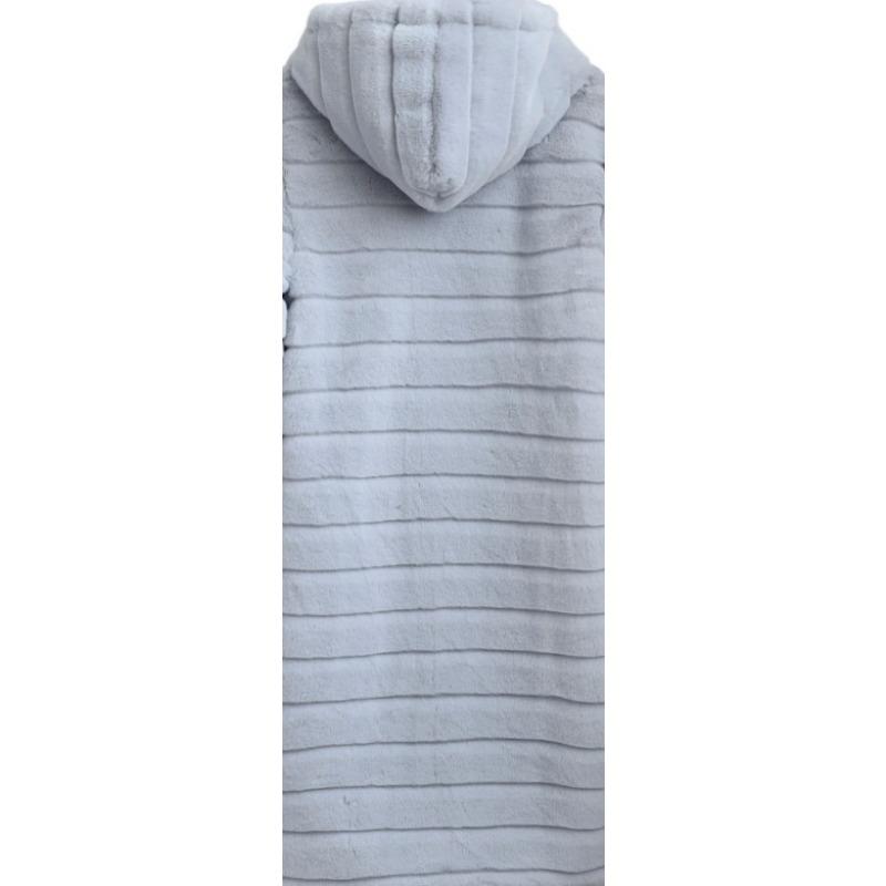 New Imitation Fur Hooded Vest Women's Plush Vest Autumn and Winter Warm Casual Fashion Hooded Long Vest