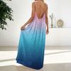 Women's Fashion Backless Spaghetti Strap Casual Loose Gradient Print Dress